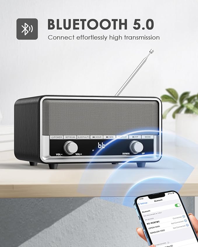 Vintage Wood AM FM Clock Radio - Image 5
