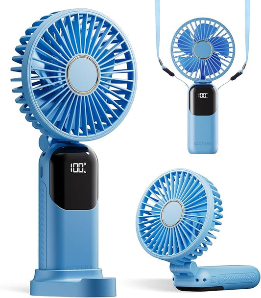 GOCKERA Portable Fan, 4200mAh Battery Operated Fan, 5 Speeds&Digital Display by GOCKERA