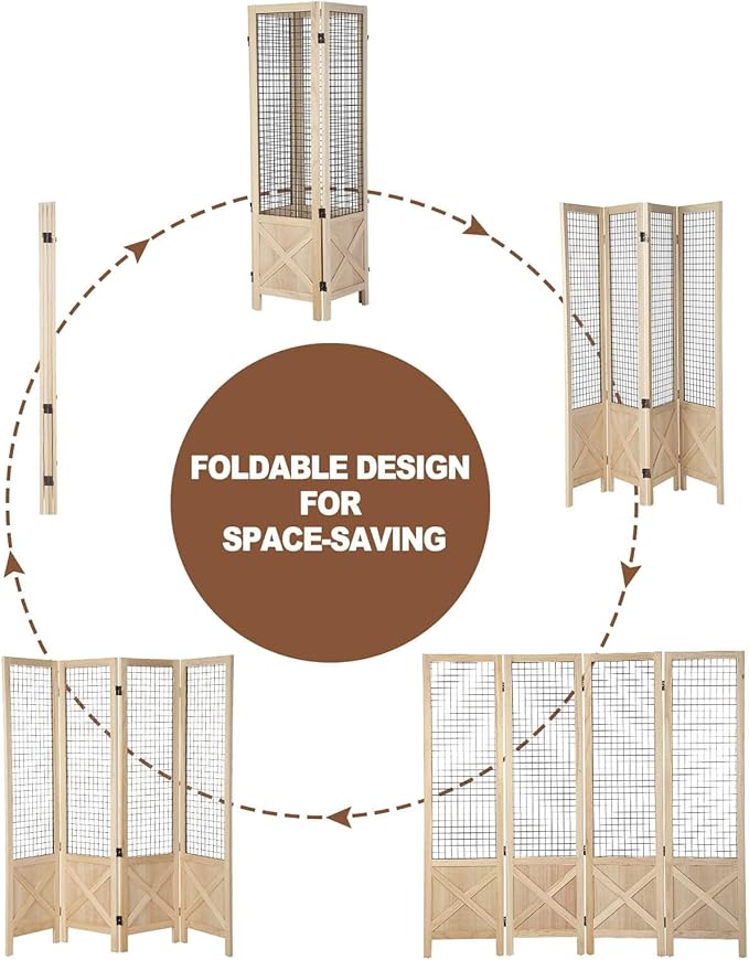 Wnutrees 4 Panel Gridwall Display, Portable Freestanding Display Board - Image 4
