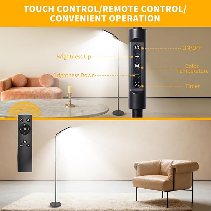 CeSunlight CRI95+ Floor Lamps for Living Room, 18W 3000LM Standing Lamp - Image 5