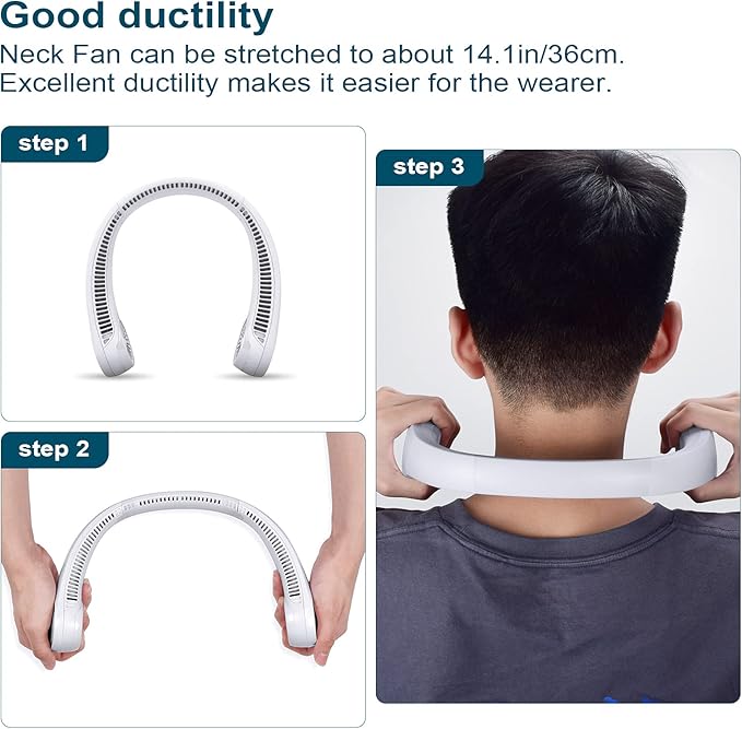 CIVPOWER Neck Fan: Portable Personal Neck Cooling Rechargeable Bladeless Fan - Image 9