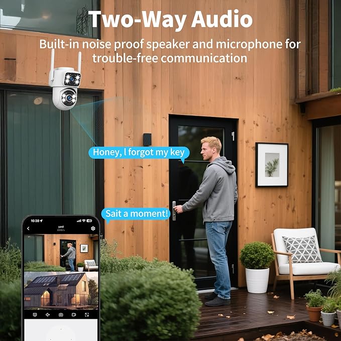 DZCCTVIPC Dual-Lens 2K Smart Indoor/Outdoor Security Camera, 5GHz Wi-Fi - Image 3