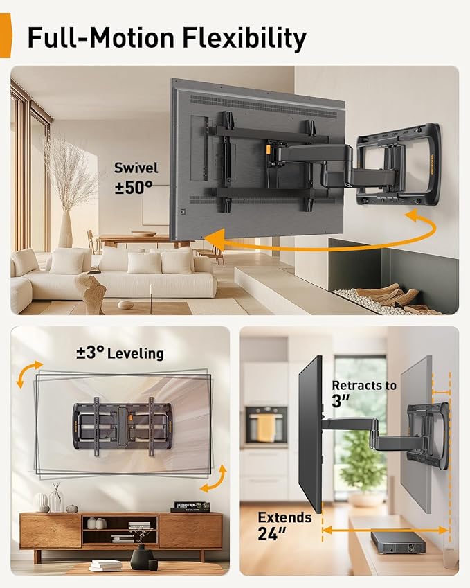 Perlegear Full Motion Sliding TV Wall Mount - Image 6