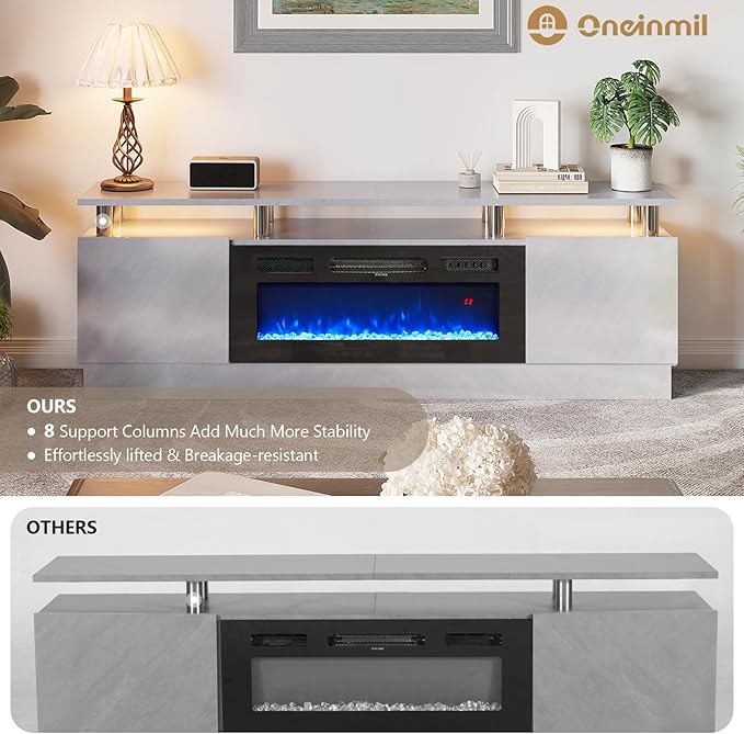 oneinmil 36" Electric Fireplace Integrated TV Stand - Image 9