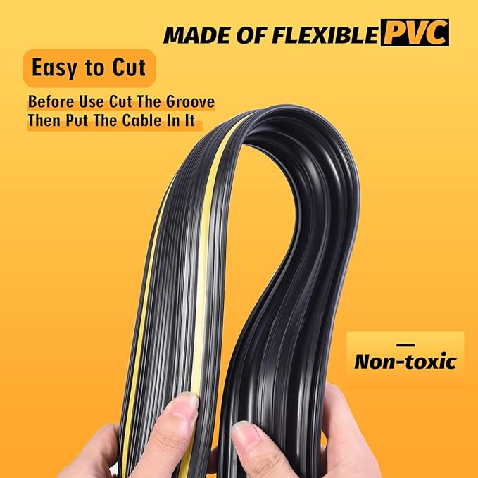 10FT Cord Cover, Flexible Floor Cable Cover, Cord Hider to Organize and Protect - Image 5