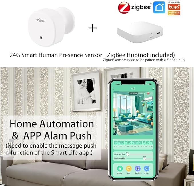 Presence Sensor, WenzhiIoT Smart Motion Sensor Zigbee 24 GHz Radar MmWave - Image 6