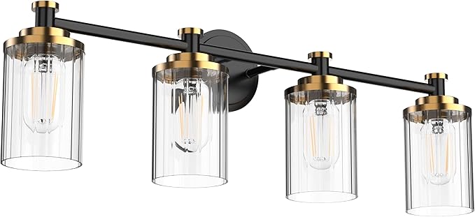 PHIXART Bathroom Lighting Fixtures Black and Gold Bathroom Vanity Light by PHIXART