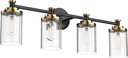 PHIXART Bathroom Lighting Fixtures Black and Gold Bathroom Vanity Light by PHIXART