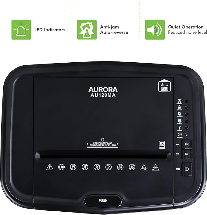 Aurora AU120MA 120-Sheet Auto Feed High Security Micro-Cut Paper Shredder / 30 - Image 6
