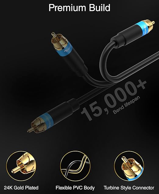BlueRigger RCA Audio Subwoofer Cable – - Image 3