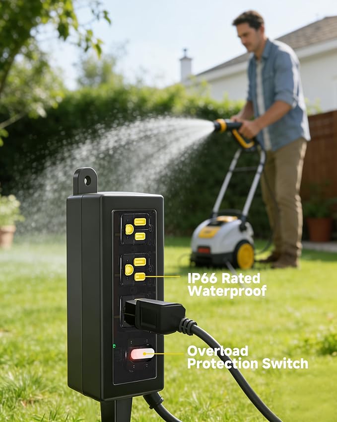 IP66 Outdoor Power Strip Waterproof, Iwister Heavy Duty Surge Protector - Image 6