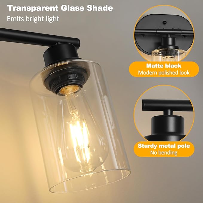 Unicozin 5 Light Bathroom Light Fixtures, 33.5 Inch Vanity Lights - Image 6