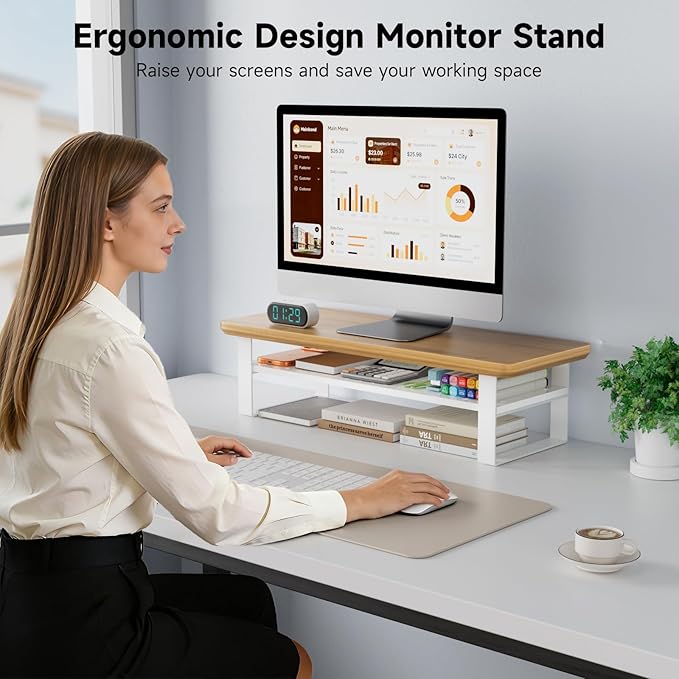 NestNeat Monitor Stand Riser, 24 Inch Computer Monitor Stand - Image 6