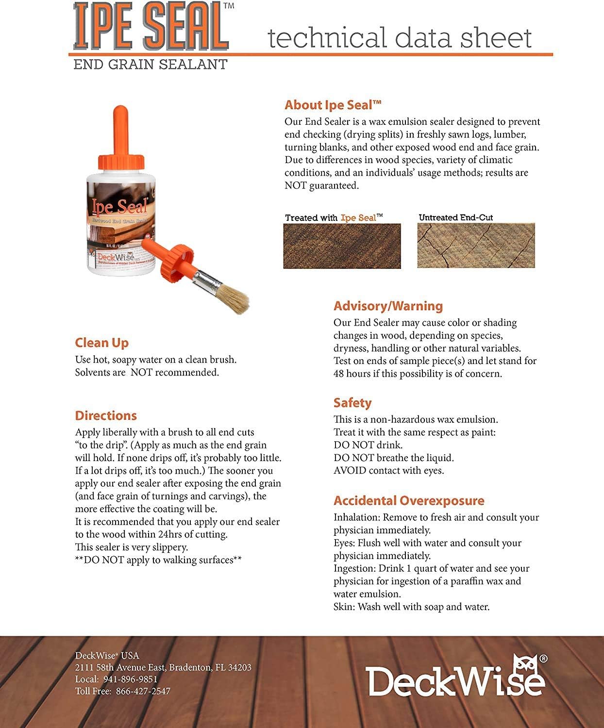 Ipe Seal Hardwood End Grain Sealant for Fresh Cut Board Ends or Turning Blanks (16-oz.)