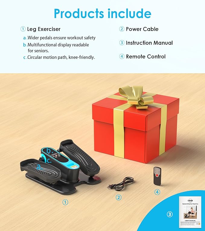 2025 New Under Desk Elliptical Machine, Portable Seated Pedal Exercise Machine - Image 9