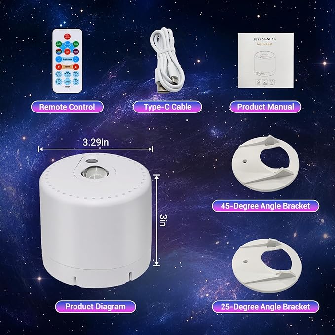 Star Projector, Galaxy Projector, Remote Control & Timer Galaxy Light, LED - Image 7