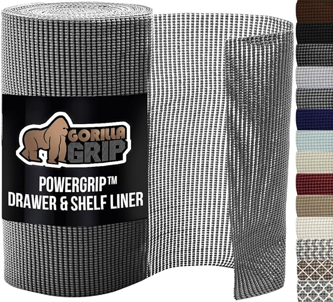 GORILLA GRIP powerGRIP Drawer Shelf and Cabinet Liner, Thick Strong Hold by GorillaGrip