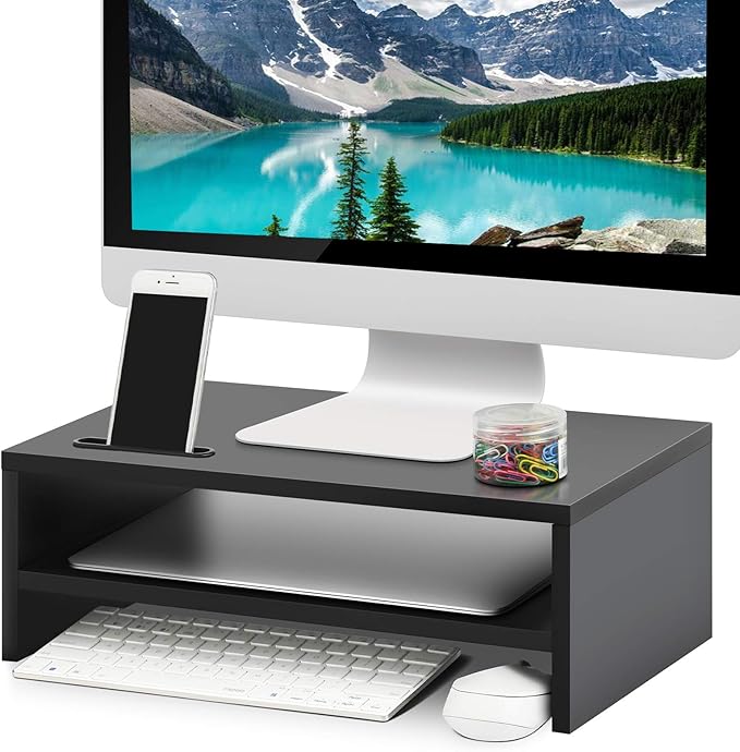 Marbrasse Monitor Stand Riser, 2 Pack 16.5 Inch 2 Tier Computer Monitor Stand - Image 2