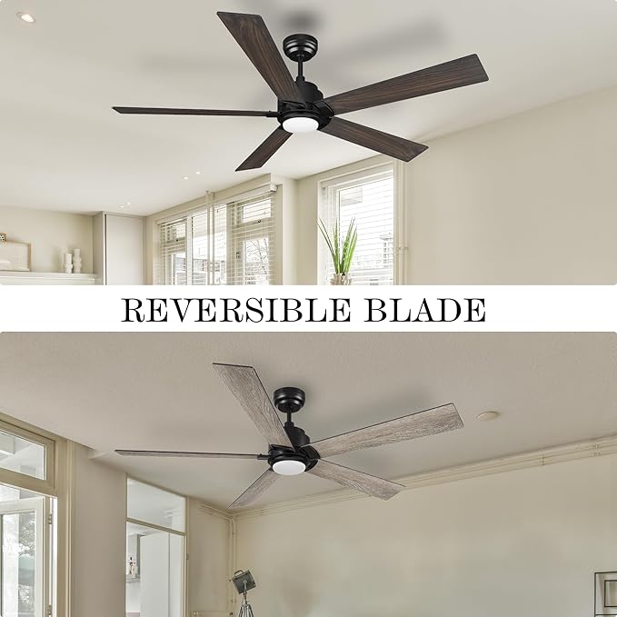 SMAAIR Smart Ceiling Fans with Lights and Remote, 60 Inch Low Profile Ceiling - Image 4