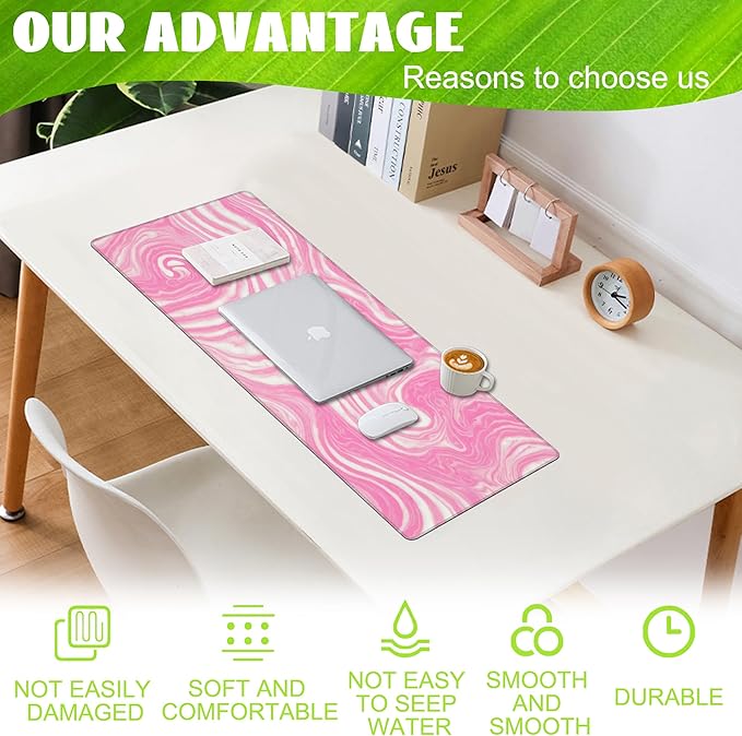Eflxamz Desk Pad, Flow Liquid Waves Large Gaming Mouse Pad - Image 4