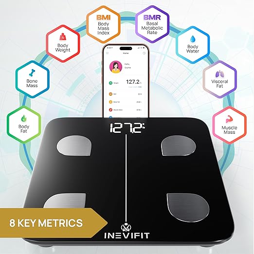 INEVIFIT Smart Body Fat Scale, Highly Accurate Bluetooth Digital Bathroom Body - Image 2