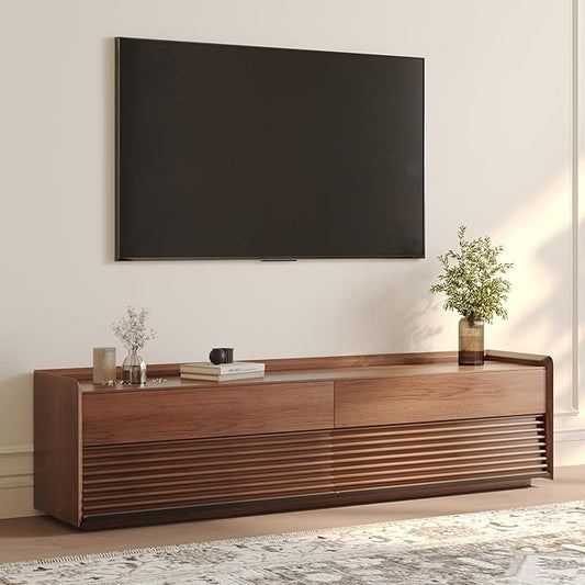 POVISON Fully-Assembled Mid Century Modern TV Stand, 70.87" Wood Media Console by POVISON