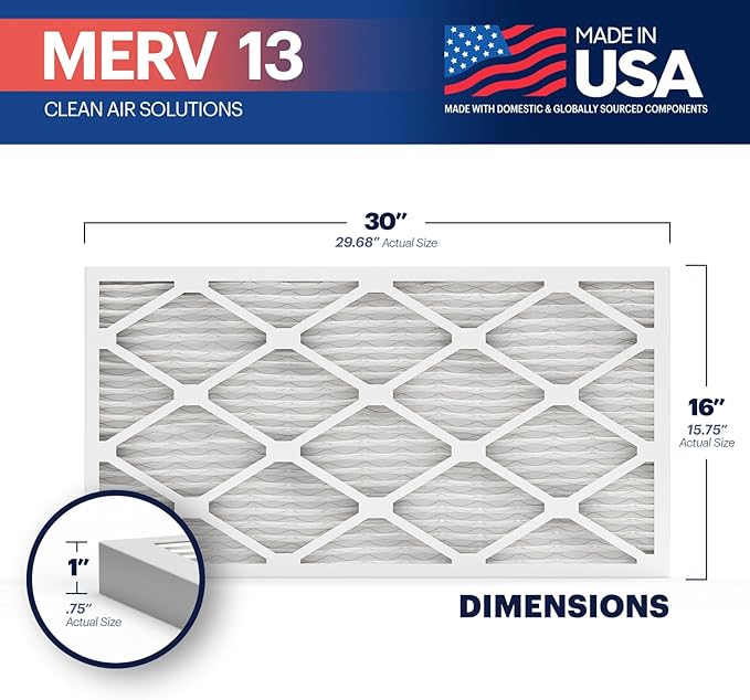 BNX TruFilter 16x30x1 Air Filter MERV 13 - Image 2