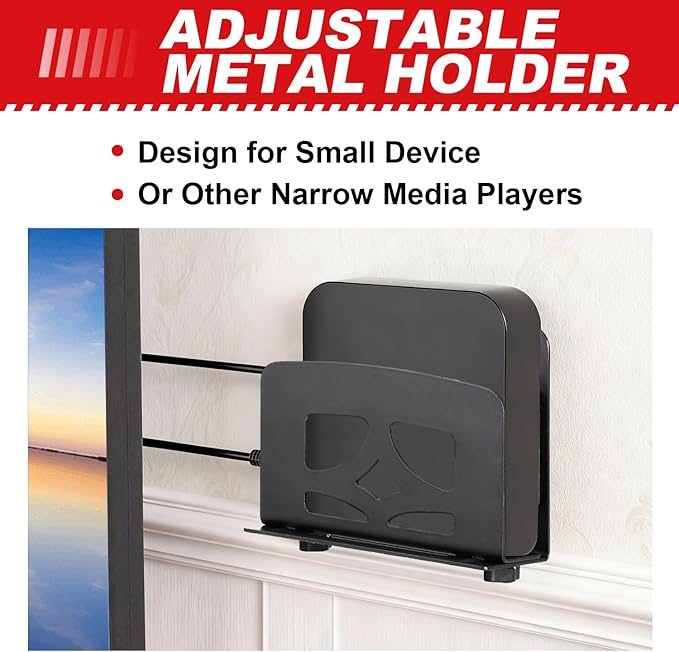 Adjustable Small Device Metal Holder, Wall Mount or VESA Mount Behind TV/Monitor - Image 7