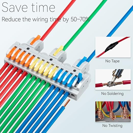 JANDECCN 4pcs DIN Rail Terminal Blocks, DIY Splicing Wire Connectors - Image 2