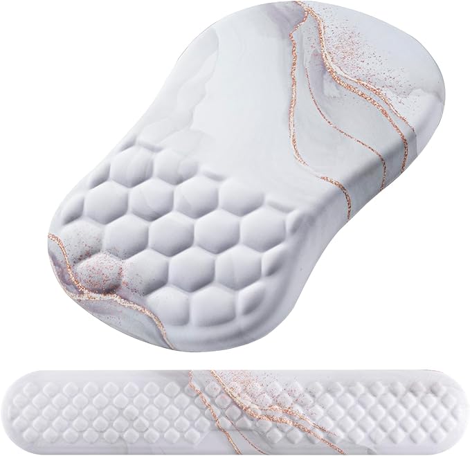 Mouse Pad Wrist Support, Laokiiy 2 in1 Keyboard Wrist Rest+ Ergonomic Mouse Pad by Laokiiy