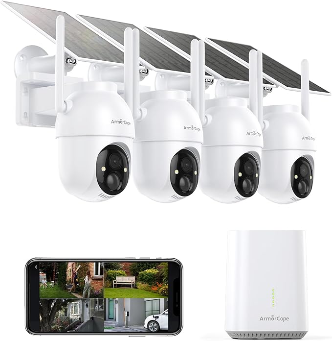 Armorcope Security Cameras Outdoor Wireless, 4 Cam-Kit, No Subscription by Armorcope