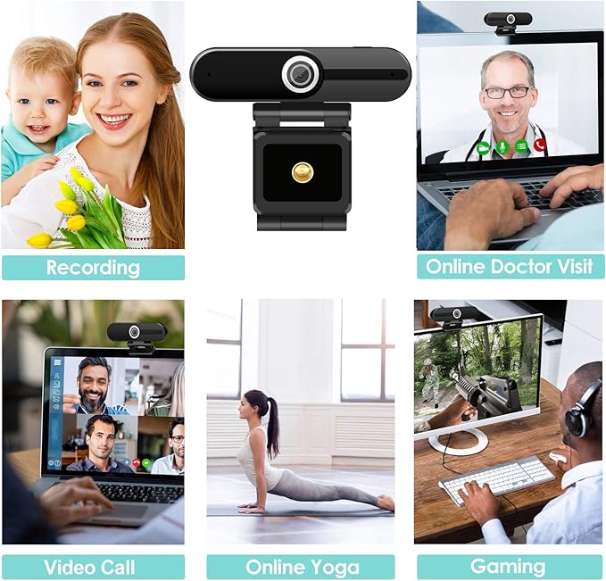 UHD 4K Webcam with Microphone: 8MP USB Computer Web Camera with Privacy Shutter - Image 7