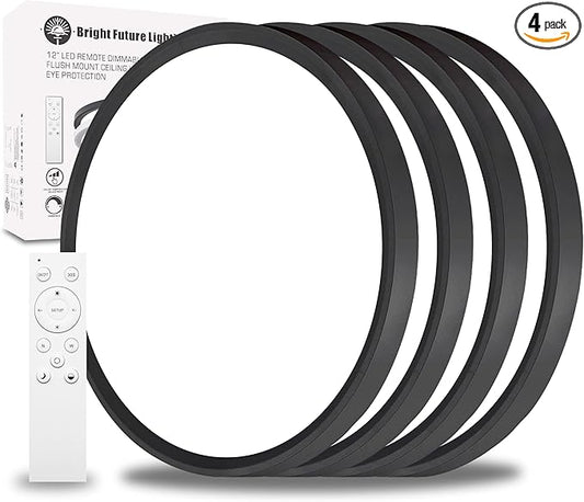 4Pack 12 Inch Remote Control Dimmable LED Flush Mount Ceiling Light Panel by Unknown