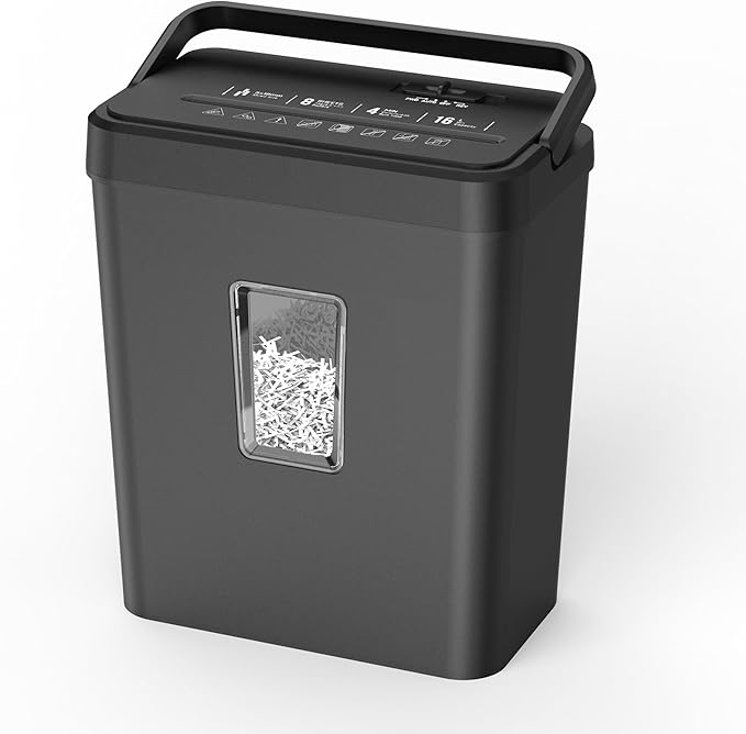 8-Sheet Cross Cut P-4 Security Paper Shredder, 4.2 Gal Bin by VUSIGN