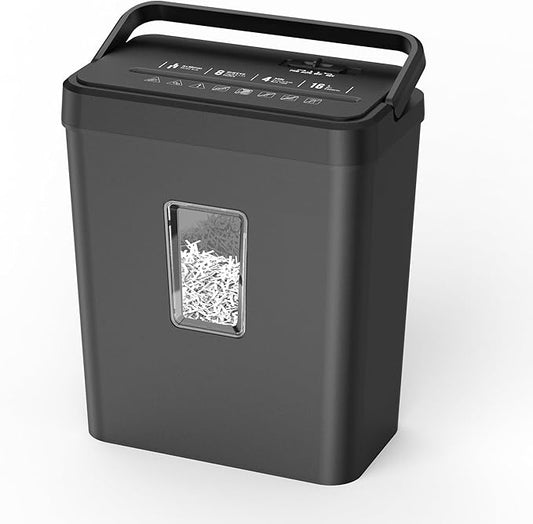 8-Sheet Cross Cut P-4 Security Paper Shredder, 4.2 Gal Bin by VUSIGN