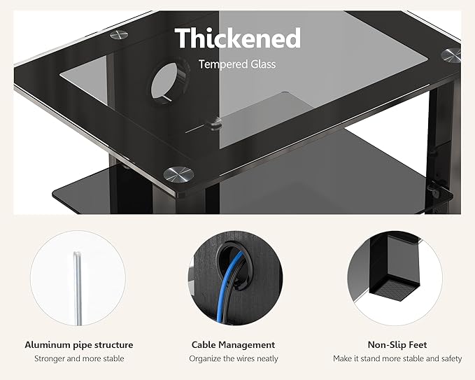 FITUEYES 4-Tier AV Media Cabinet Stand Component Cabinet, Gaming TV Stand and - Image 5