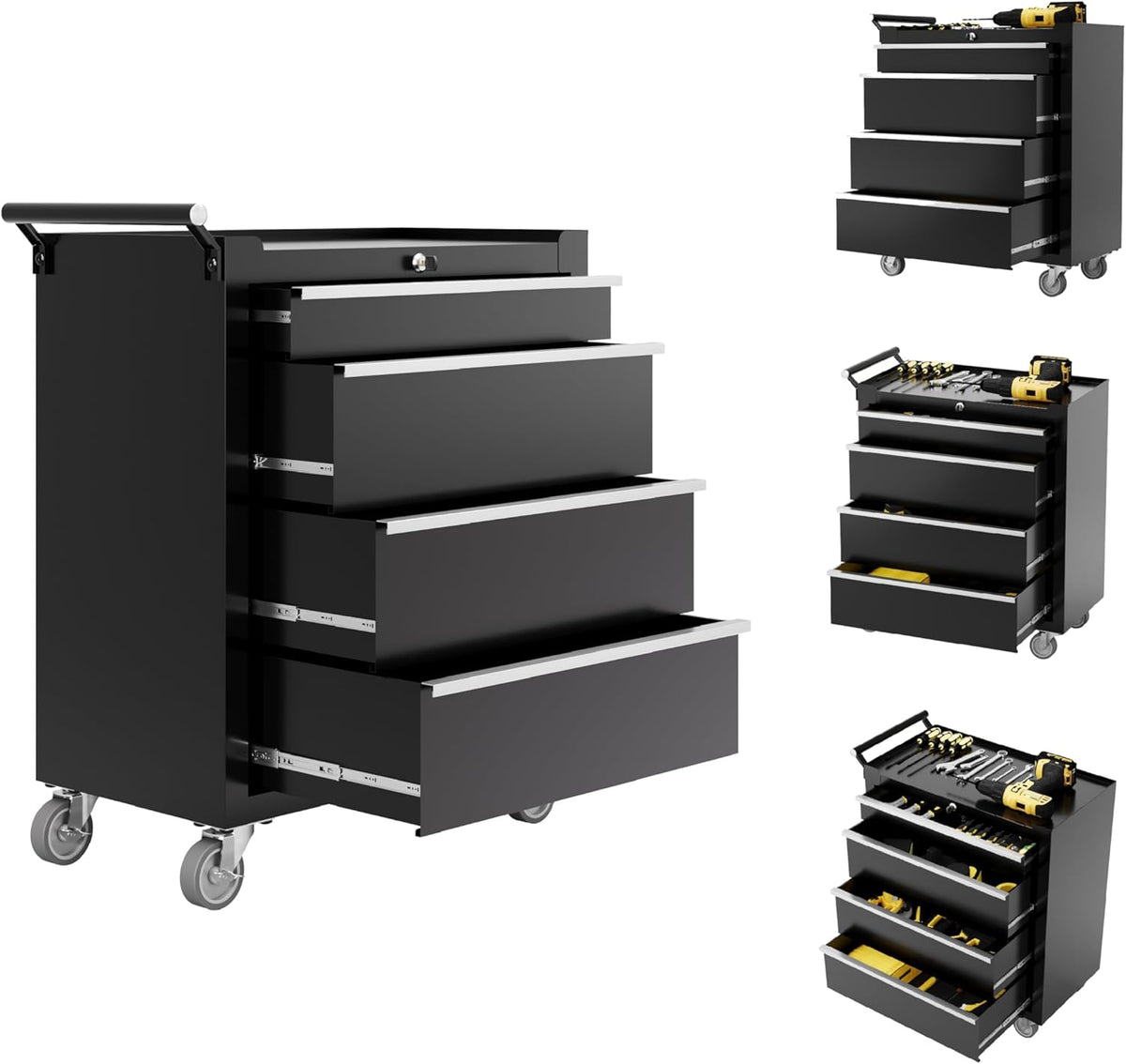 rolling tool chest, 4-drawer tool storage cabinet, tool, main product view