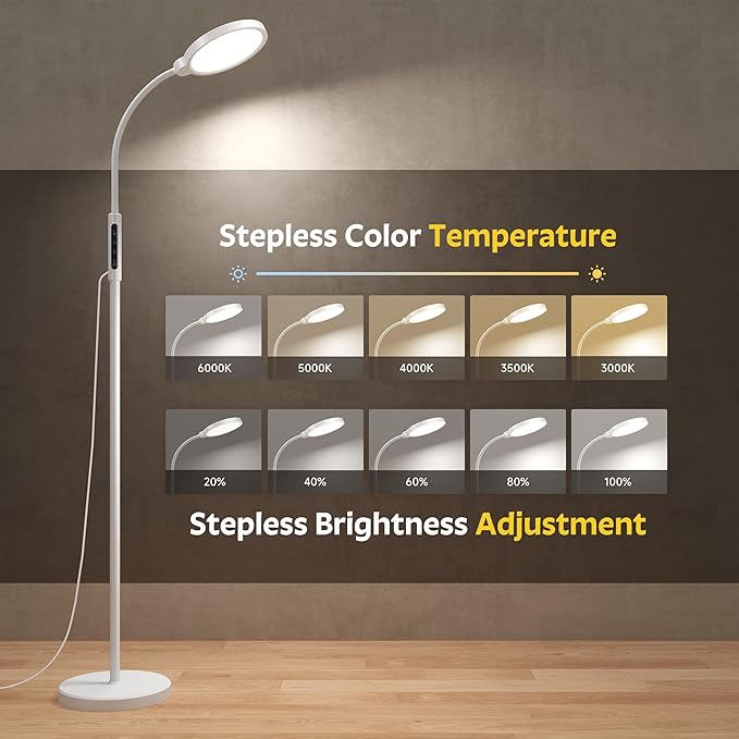 Happy Light Therapy Lamp, 11000 Lux UV-Free Floor Sun Light Lamp - Image 5