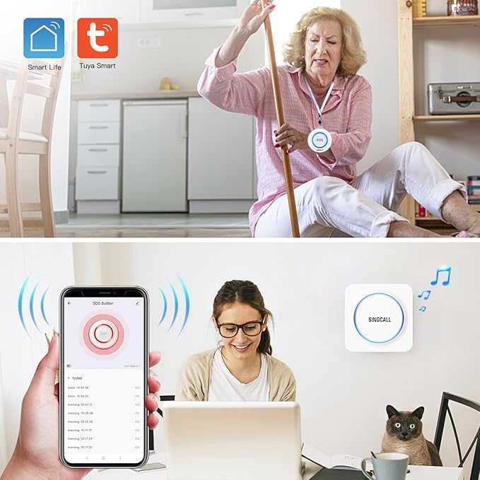 SINGCALL Tuya WiFi SOS Wireless Calling Caregiver Pager System Calling Alert - Image 7