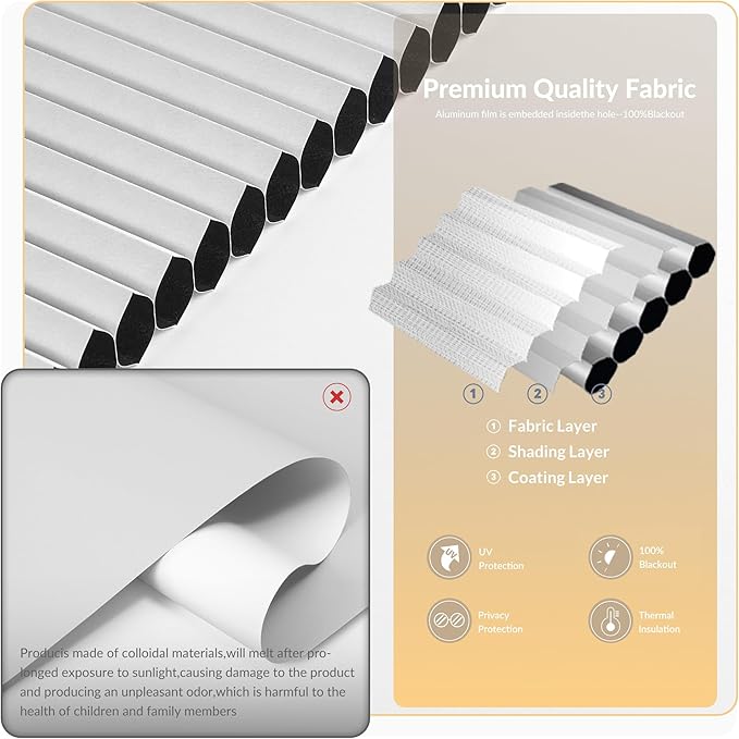 Boolegon No Drill Motorized Cellular Blinds - Image 5