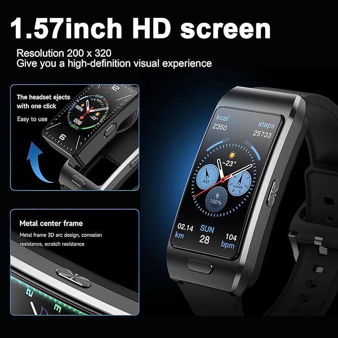 2-in-1 Smart Health Band with Built-in Bluetooth Earbuds, Fitness & Activity - Image 8