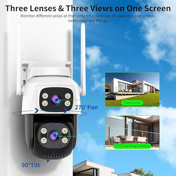 VSTARCAM Dual-Lens Security Cameras Wireless Outdoor, Pan/Tilt 360° View - Image 2