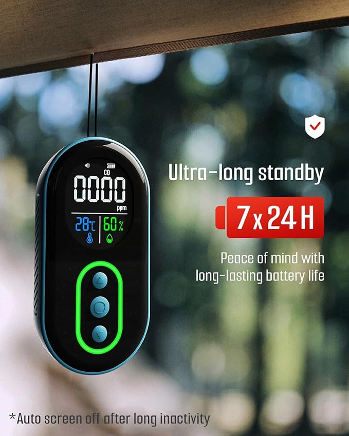GasDoc DS-399 Portable Carbon Monoxide Detector, 168H Standby, Rechargeable - Image 3