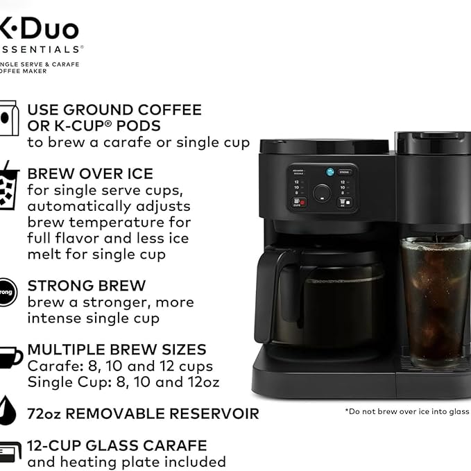 K-Duo Essentials Coffee Maker for Hot and Iced Drinks, Single Serve KCup Pod - Image 5