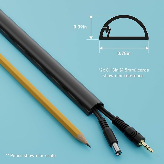 D-Line Half Round Cord Hider, Patented Cable Cover, Hide TV Wall Mount Wires - Image 3
