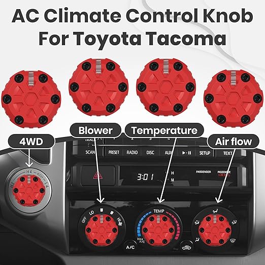 4 Pack - 2nd Gen Tacoma Accessories AC Knob Upgrade - 2005, 2015 Tacoma Climate - Image 7