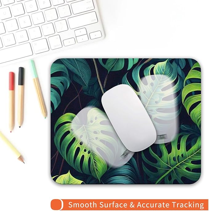 Armanza Square Mouse Pad Green Leaves, Personalized Premium-Textured Custom - Image 4