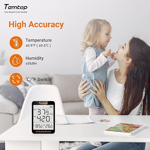 Temtop 2 Pack S1 Indoor Air Quality Monitor, Portable AQI PM2.5, Temperature - Image 4