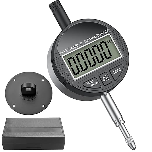 HDLNKAK Electronic Digital Dial Indicator Gauge 0-12.7mm/0.5” Inch/Metric by HDLNKAK