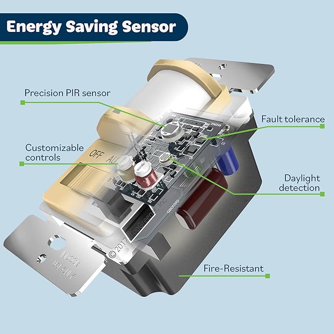 TOPGREENER in Wall PIR Motion Sensor Light Switch, Occupancy Sensor Switch - Image 5